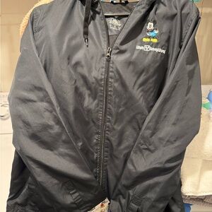 Disney Black Raincoat with Mickey Mouse Sz Large